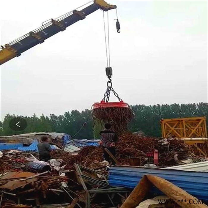 大庆废钢起重电磁铁厂商 鑫运 1.1米电磁铁吸盘起重厂商图3