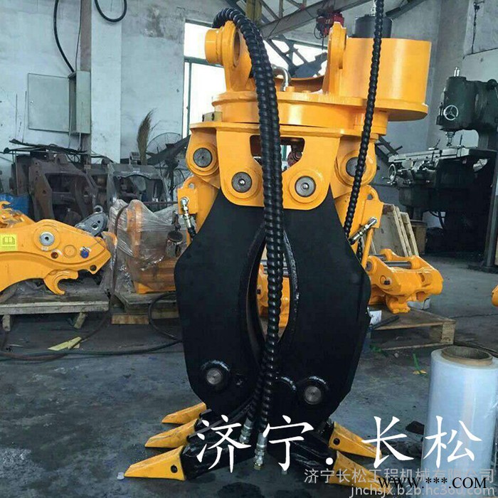 液压旋转抓木器 废铁抓取器勾机抓石器 挖掘机属具厂家双缸夹木器图3