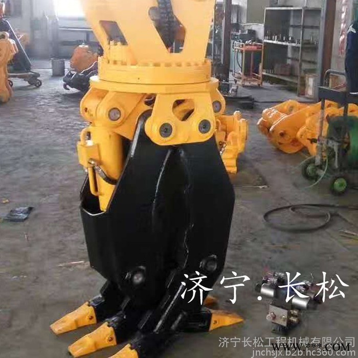 机械式抓木器 双缸液压抓木器 360度旋转抓木器 抓废铁散料抓木器图2