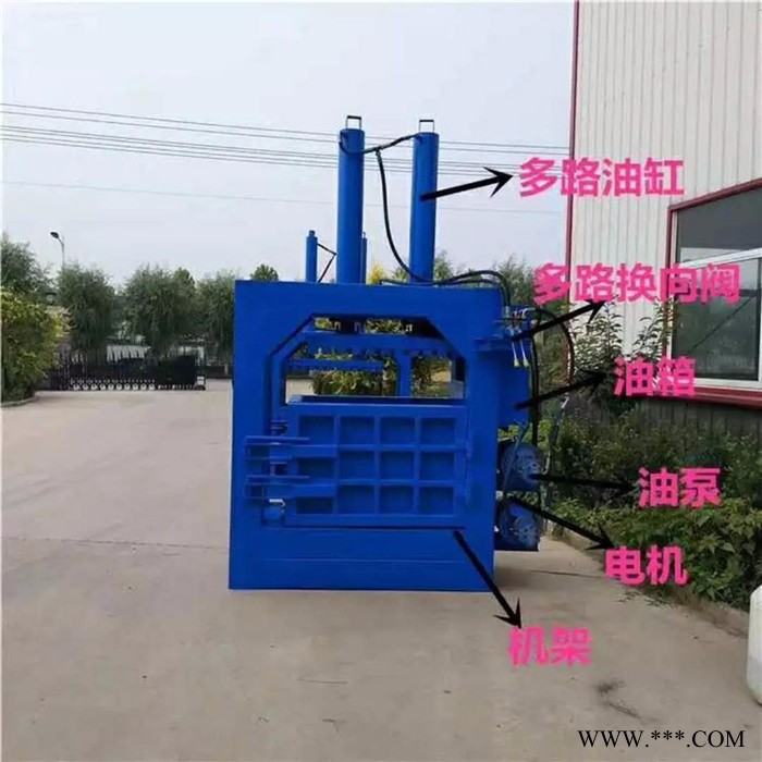 岩棉压块机 立式废塑料打包机 废铁打包压块机视频图5