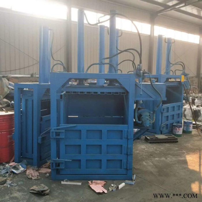 哪有卖无纺布服装边角料液压打包机 宇晨废油桶压扁机图6