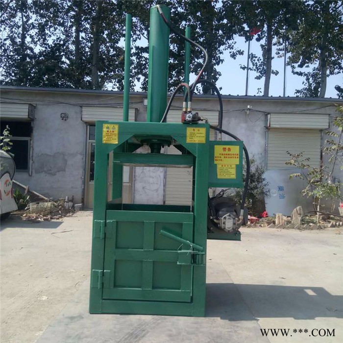 富兴立式废油桶压扁机 红牛易拉罐压块机 编织袋打包机厂家图2