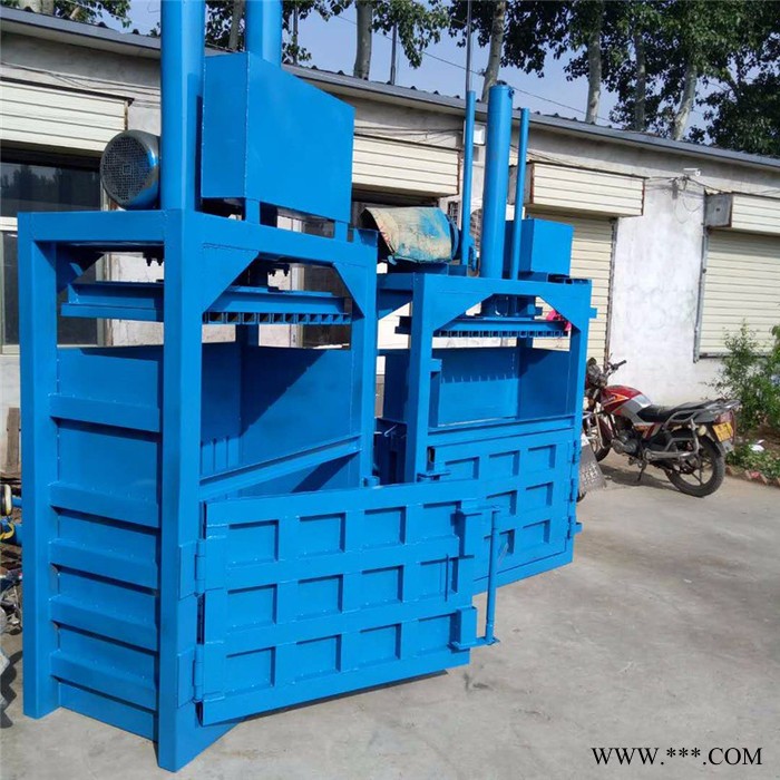 富兴立式废油桶压扁机 红牛易拉罐压块机 编织袋打包机厂家图7