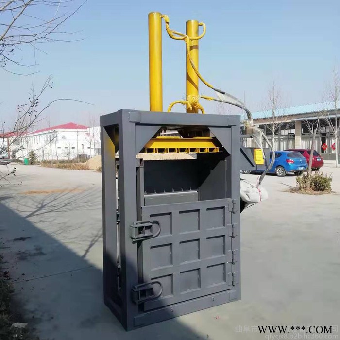 无纺布压缩机立式双杠废纸塑料膜打包机 废油漆桶耐用打块机图6