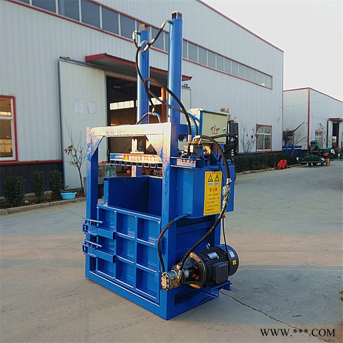 高效节能木纹纸打包机 宇晨立式编织袋打捆机 废油桶压扁机价格图7