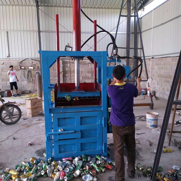 垃圾废品薄膜打包机 旧书本打包机废油漆桶压扁机厂家图7
