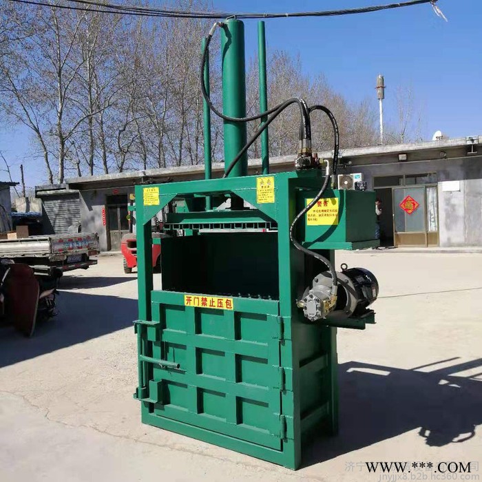 宇佳牌 废旧物料压块打包机 边角料纸壳压块机 废油漆桶压扁机厂家图5