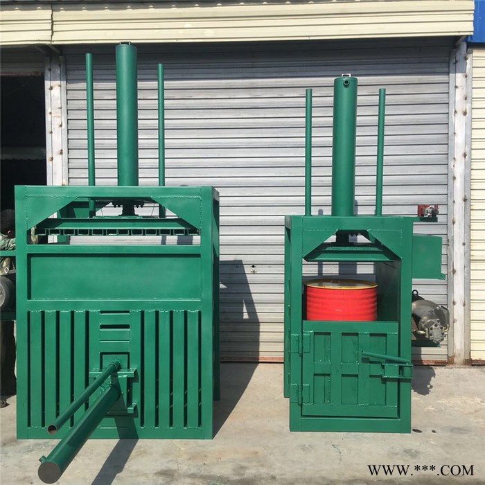 废油漆桶铁桶压扁机 立式废纸液压打包机 废旧金属棉花液压打包机图4