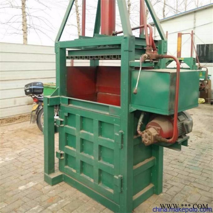 60吨电动液压尼龙袋子打包机价格 棉籽壳打包机厂家 富兴牌双缸废油桶压扁机图2